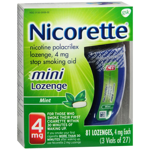 Nicorette Stop Smoking Aid Mini Lozenges 4 mg Mint - 81 EA