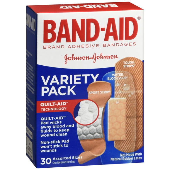 BAND-AID Adhesive Bandages Variety Pack Assorted Sizes - 30 EA