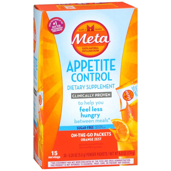 Meta Appetite Control Dietary Supplement On-The-Go Packets Sugar Free Orange Zest - 30 EA