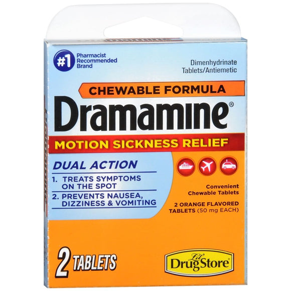 Lil' Drug Store Dramamine Tablets Chewable Formula Orange - 2 TB