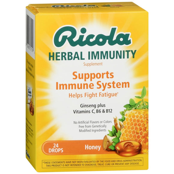 Ricola Herbal Immunity Supplement Drops Honey - 24 EA