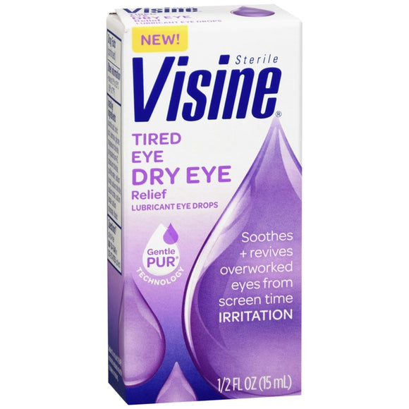 Visine Lubricant Eye Drops Tired Eye Dry Eye Relief - 0.5 OZ