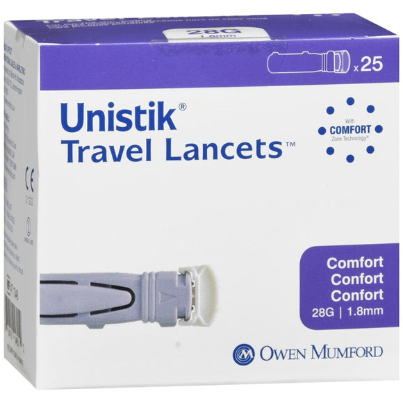 Owen Mumford Unistik Travel Lancets Comfort 28G 1.8mm - 25 EA