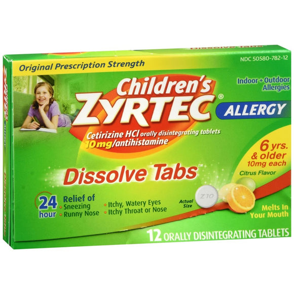 Zyrtec Children's Allergy Dissolve Tabs Citrus Flavor - 12 TB