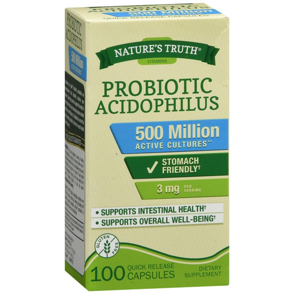 Nature's Truth Probiotic Acidophilus 3 mg Dietary Supplement Quick Release Capsules - 100 CP