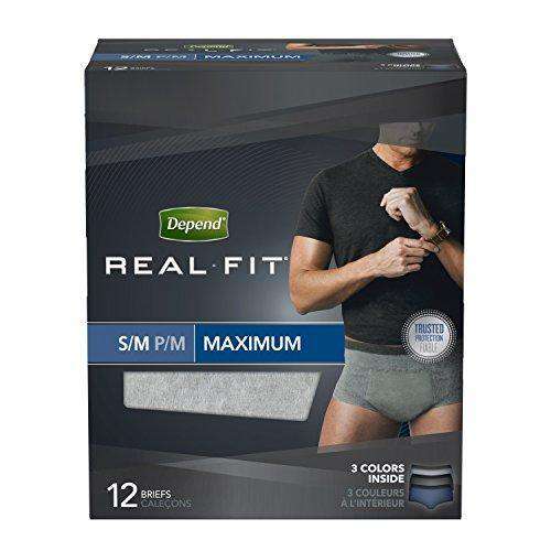 Depend Underwear For Men, Real Fit, Maximum Absorbency, Small/Medium 12ct