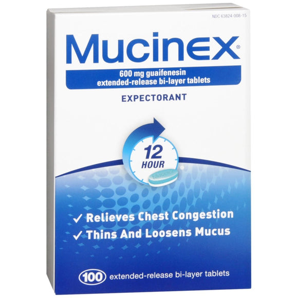Mucinex Expectorant Extended Release Bi-Layer Tablets - 100 TB