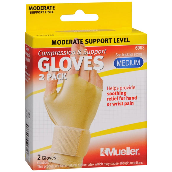 Mueller Compression & Support Gloves Medium 6903 - 2 EA