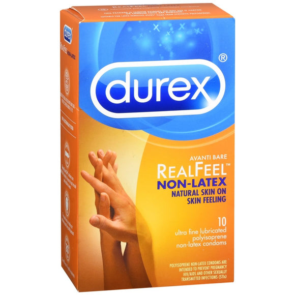 Durex Avanti Bare RealFeel Ultra Fine Lubricated Polyisoprene Non-Latex Condoms - 10 EA