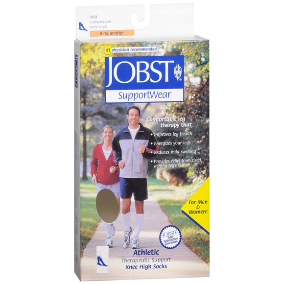 Jobst SupportWear Unisex Mild Support Knee High Athletic Socks Medium White - 1 PR