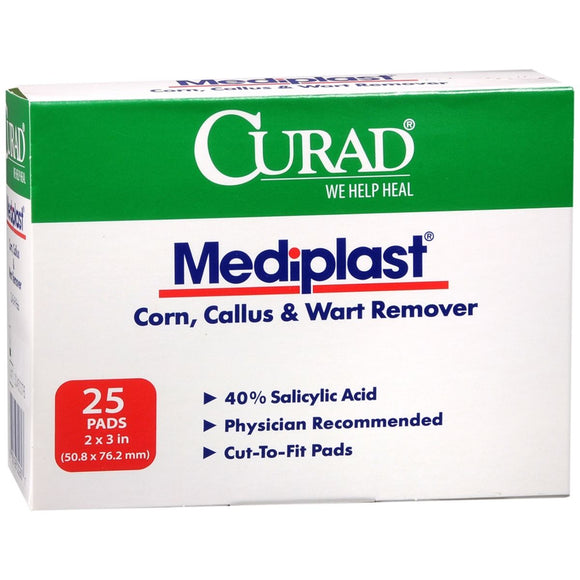 Curad Mediplast Corn, Callus & Wart Remover Pads - 25 EA
