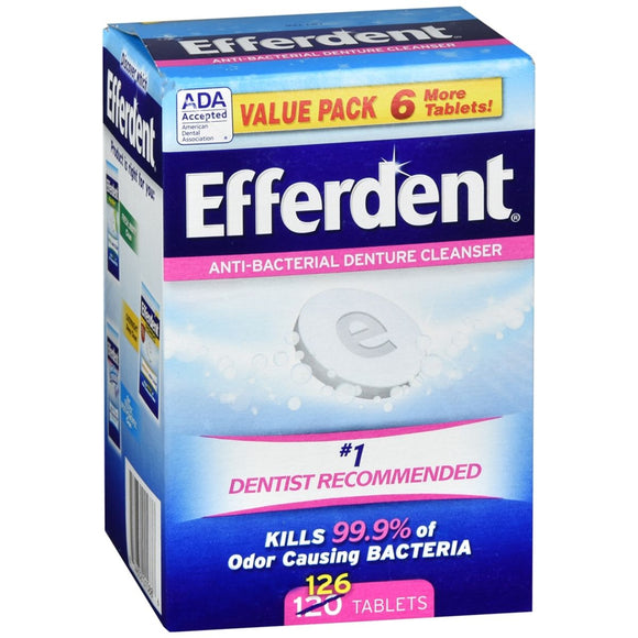 Efferdent Anti-Bacterial Denture Cleanser Tablets - 126 TB