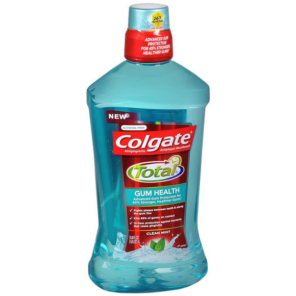 Colgate Total Gum Health Antigingivitis Antiplaque Mouthwash Clean Mint - 33.8 OZ