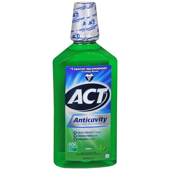 Act Anticavity Fluoride Mouthwash Mint - 33.8 OZ