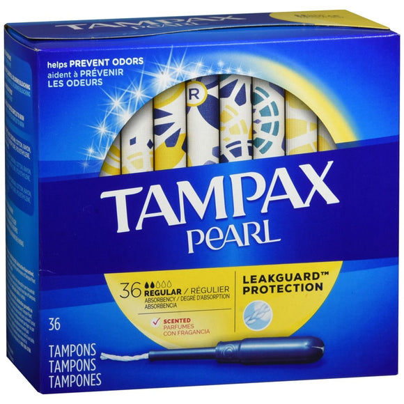 Tampax Pearl Tampons with Plastic Applicators Regular Absorbency Scented - 36 EA