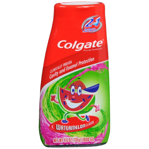Colgate Kids 2 in 1 Toothpaste & Mouthwash Liquid Gel Watermelon Flavor - 4.6 OZ