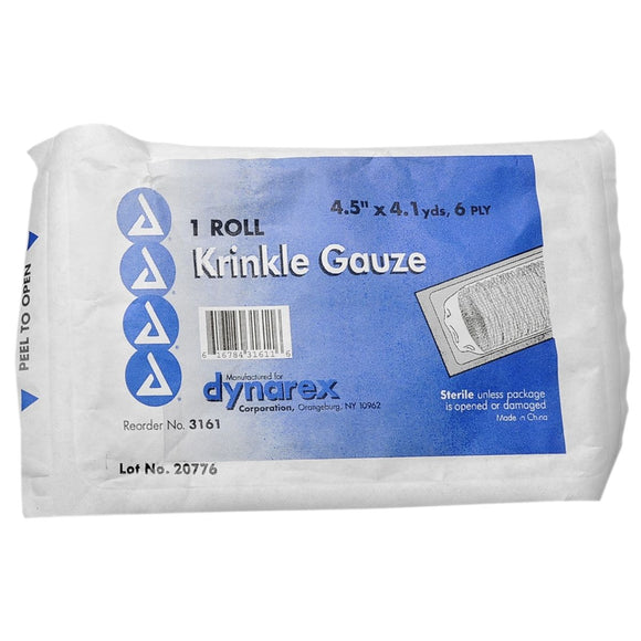 Dynarex Krinkle Gauze Sterile 4.5 inches x 4.1 yards - 1 EA