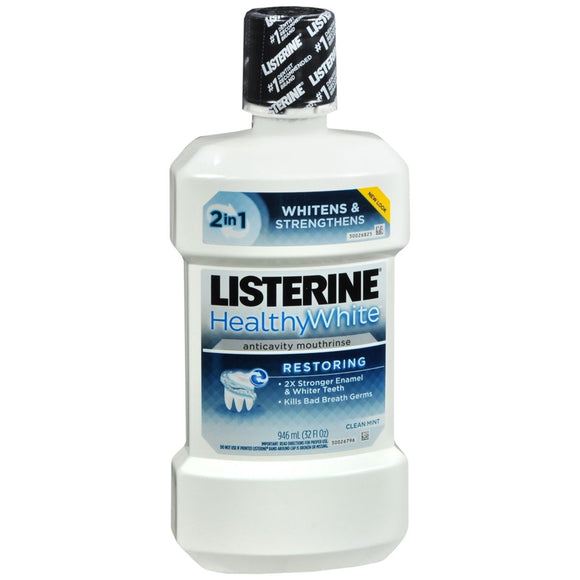Listerine Healthy White Anticavity Mouthrinse Clean Mint - 946 ML