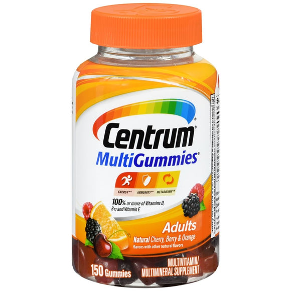 Centrum MultiGummies Adults Multivitamin/Multimineral Supplement Assorted Flavors - 150 EA