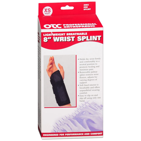 OTC Professional Orthopaedic Lightweight Breathable 8 Inch Wrist Splint Black Right Size XS 2083/R-XS 1 EA