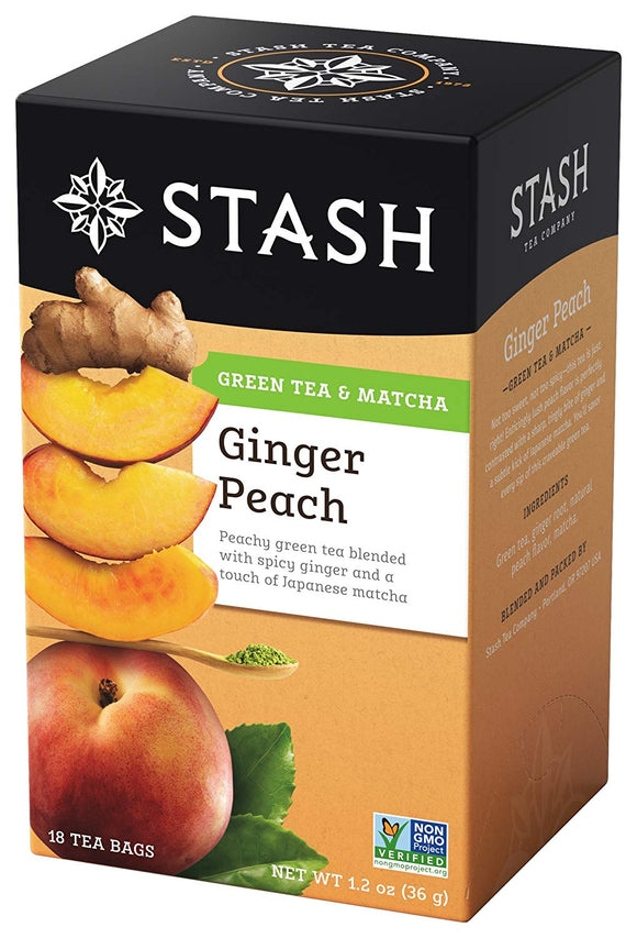 Stash Tea Ginger Peach Green W/ Matcha - 18 Tea Bags