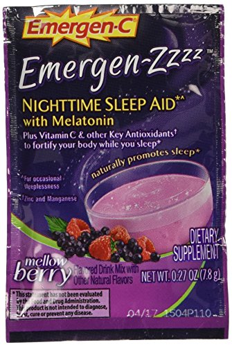 Alacer Emergen Nighttime Sleep Aid, Mellow Berry, 24 Count