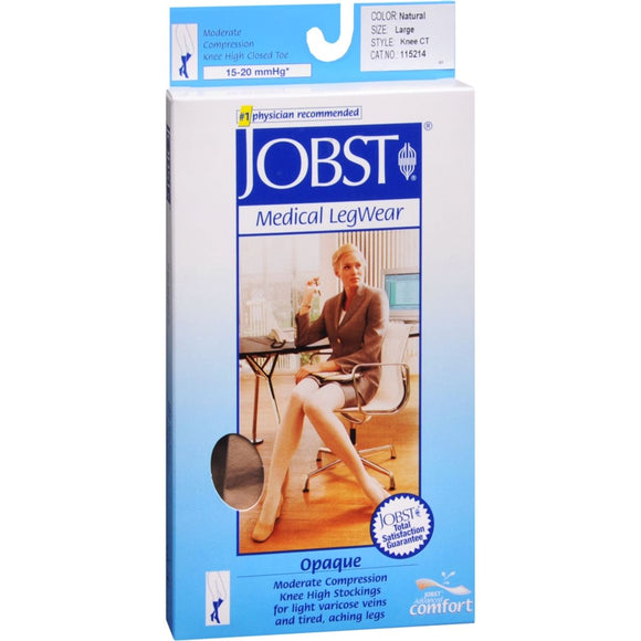 JOBST Medical LegWear Knee High 15-20 mmHg Opaque Large Silky Beige - 1 PR