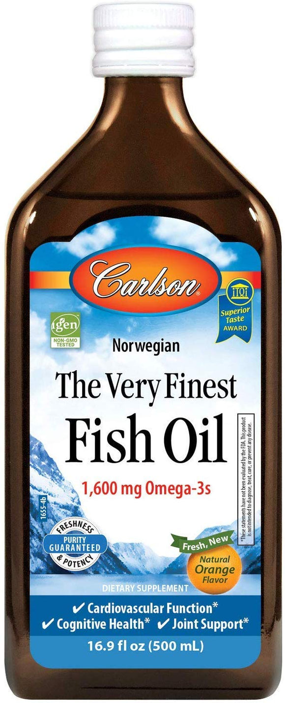 Carlson The Very Finest Fish Oil 1600 Mg Omega-3s, Orange