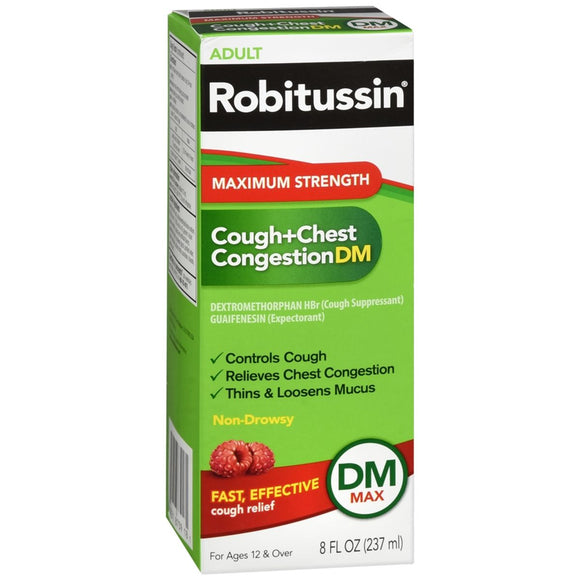 Robitussin Adult Cough+Chest Congestion DM Liquid Maximum Strength - 8 OZ