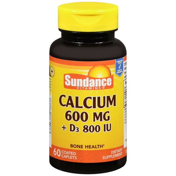 Sundance Vitamins Calcium 600 mg + D3 800 IU Caplets - 60 TB