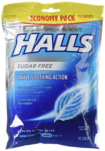 HALLS MENTHO LYPTUS COUGH DROPS MOUNTAIN MENTHO SUGAR FREE12X70 PC