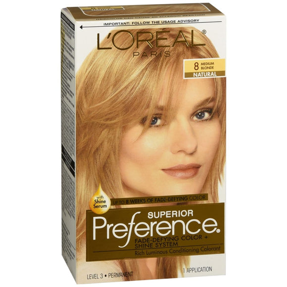 L'Oreal Superior Preference Fade-Defying Color + Shine System Medium Blonde 8 - 1 EA