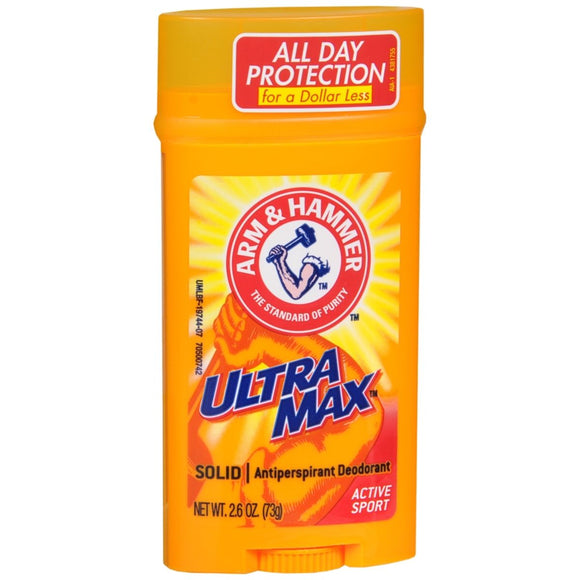 ARM & HAMMER ULTRAMAX Anti-Perspirant Deodorant Solid Active Sport - 2.6 OZ