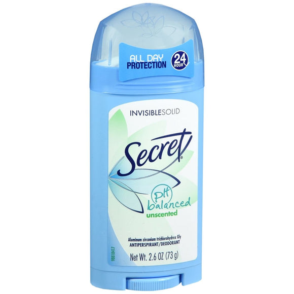 Secret Antiperspirant/Deodorant Invisible Solid Unscented - 2.6 OZ