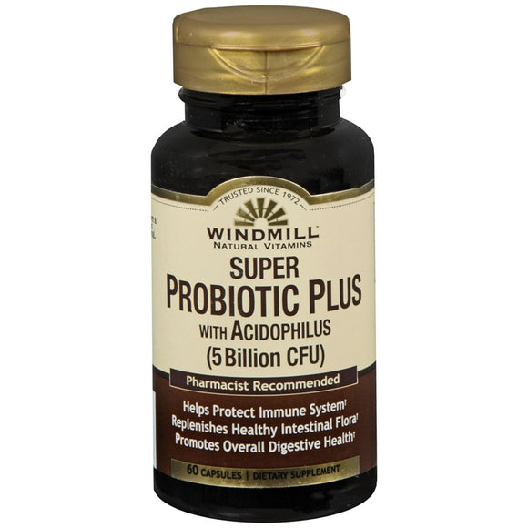 Windmill Natural Vitamins Super Probiotic Plus With Acidophilus (5 Billion CFU) Capsules - 60 CP