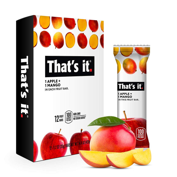 Thats it. fruit bar Apple + Mango Master Case  SNACK BAR  FRUIT  GLUTEN-FREE IW, case of 12