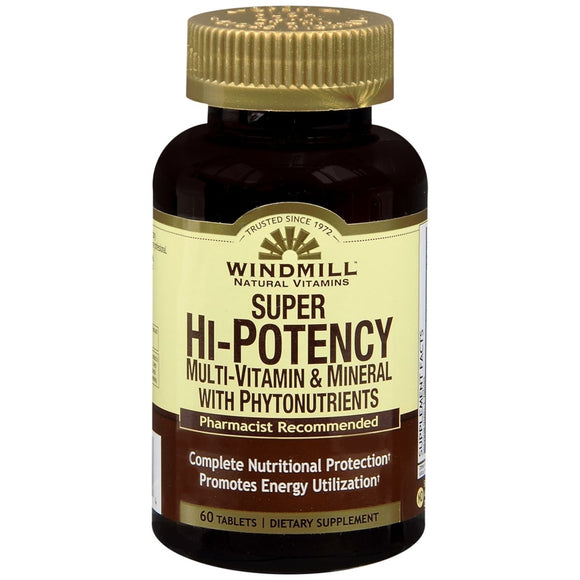 Windmill Super Hi-Potency Multi-Vitamin & Mineral with Phytonutrients Tablets - 60 TB