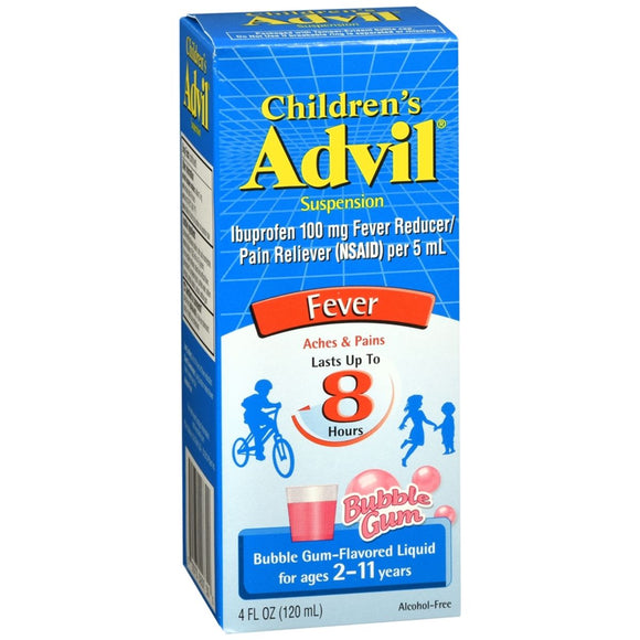 Advil Children's Ibuprofen 100 mg Suspension Bubble Gum Flavored - 4 OZ