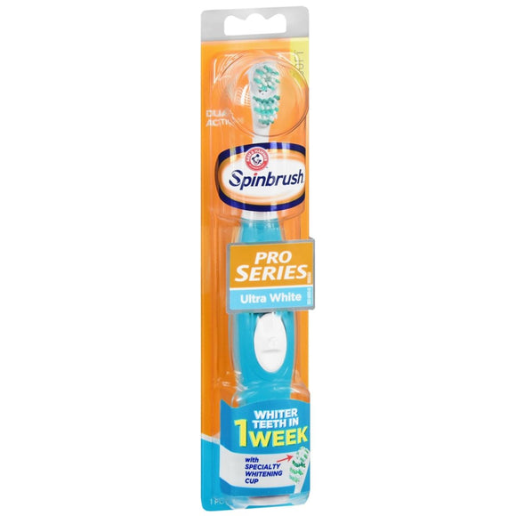 ARM & HAMMER Spinbrush Pro Series Ultra White Powered Toothbrush Soft - 1 EA