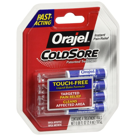 Orajel Cold Sore Touch-Free Liquid Balm Formula Treatment Vials - 0.08 OZ