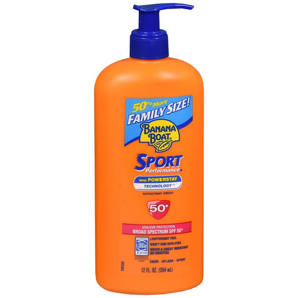 Banana Boat Sport Performance Sunscreen Lotion SPF 50 - 12 OZ