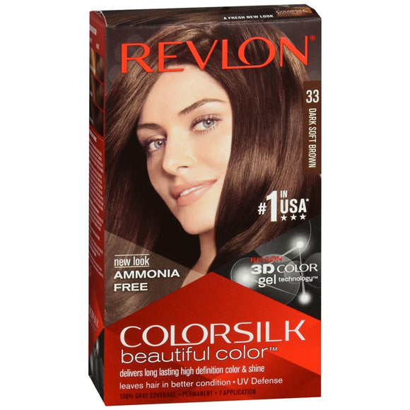 Revlon ColorSilk Beautiful Color Permanent Hair Color 33 Dark Soft Brown - 1 EA