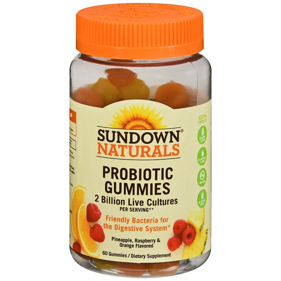 Sundown Naturals Probiotic Gummies Pineapple, Raspberry & Orange Flavored - 60 EA