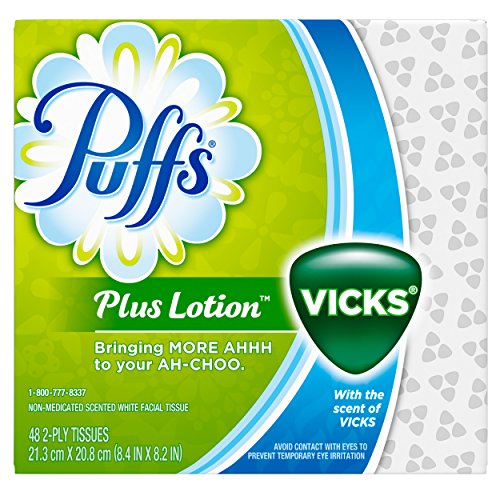 PUFFS FACIAL TISSUE PLUS VICKS 24-48 COUNT