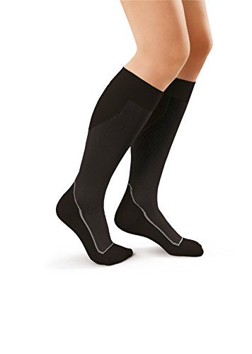 JOBST SPORT SOCK KNEE CLOSED TOE 15-20 COOL BLACK/BLACK MD