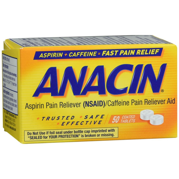 Anacin Pain Reliever Coated Tablets - 50 TB