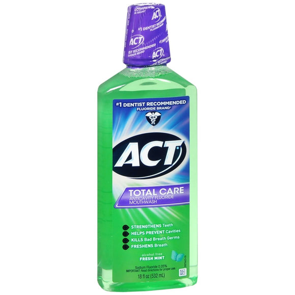 ACT Total Care Anticavity Fluoride Mouthwash Fresh Mint - 18 OZ