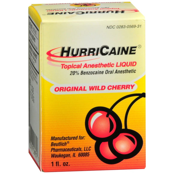 Hurricaine Topical Anesthetic Liquid Original Wild Cherry - 1 OZ