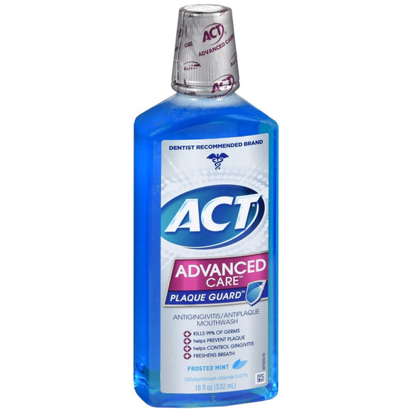 Act Advanced Care Plaque Guard Antigingivitis/Antiplaque Mouthwash Frosted Mint - 18 OZ