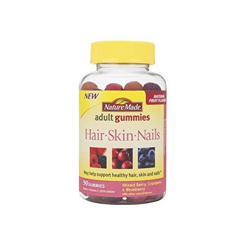 Nature Made Hair Skin And Nails Gummies- Mixed Berry, Cranberry & Blueberry 90 Count